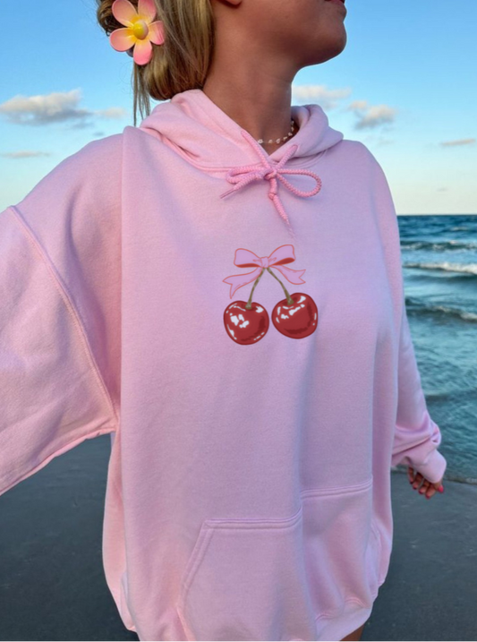 Bow Cherry Pink Sweatshirt